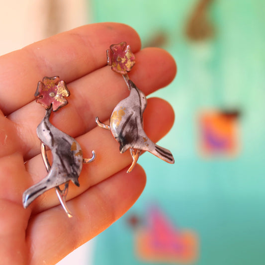 Aros Tenca y flor pata guanaco