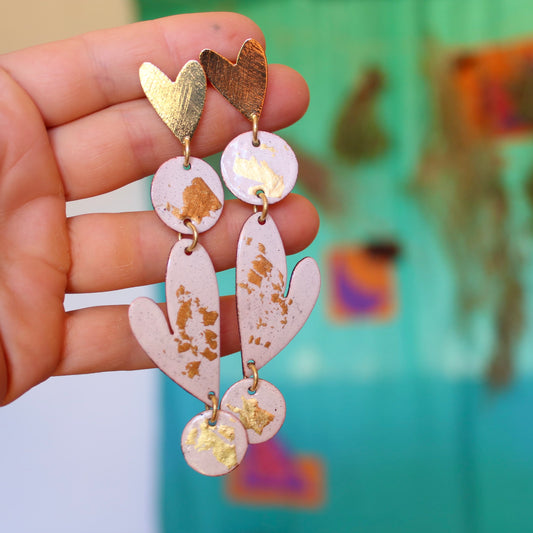 Aros corazón dorado grande