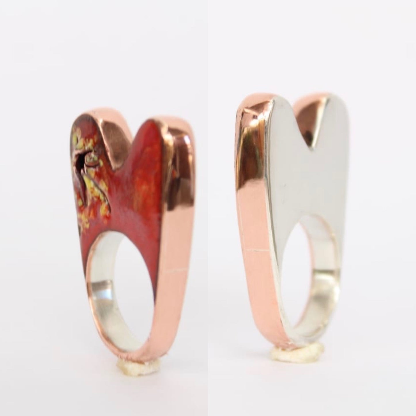 Anillo corazón roto dos caras