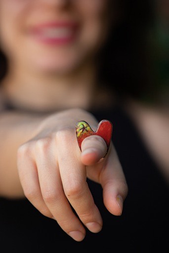 Anillo corazón roto dos caras