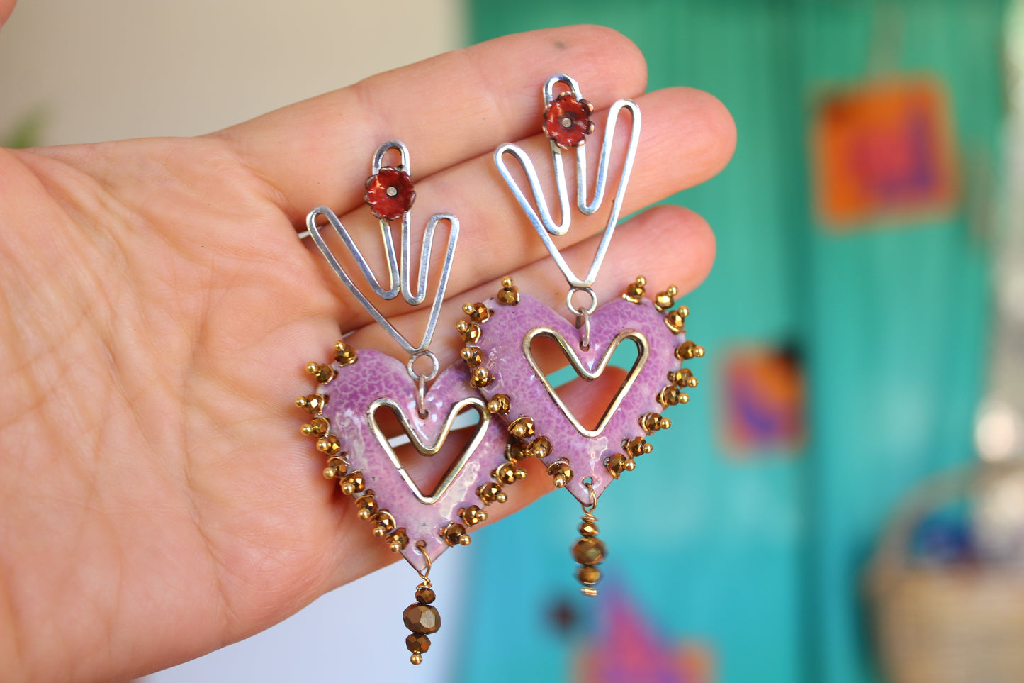 Aros corazón coronas