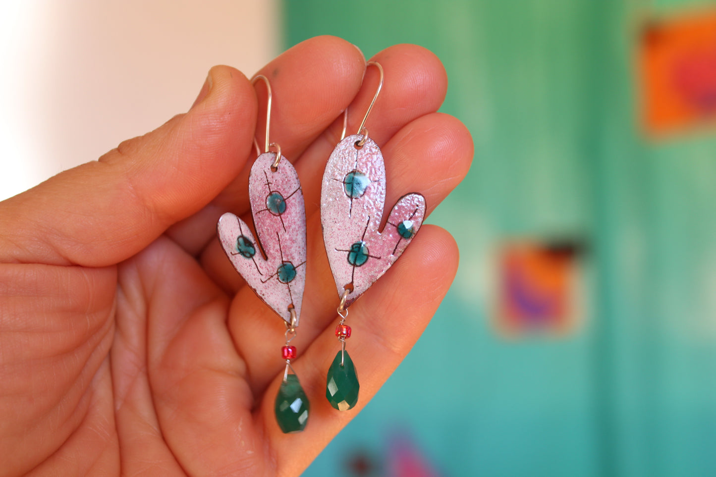 Aros corazón y piedras