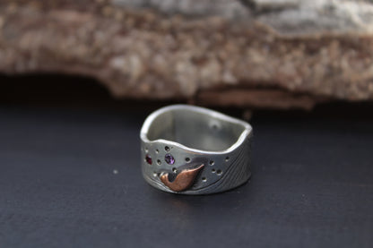 Anillo Tococo en Plata 950 con Circones | Joyería Artesanal Forjadas