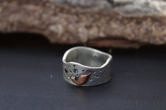 Anillo Tococo en Plata 950 con Circones | Joyería Artesanal Forjadas
