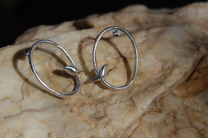 Aros de Plata 950 Ave sobre Rama | Joyería Inspirada en el Valle de Elqui