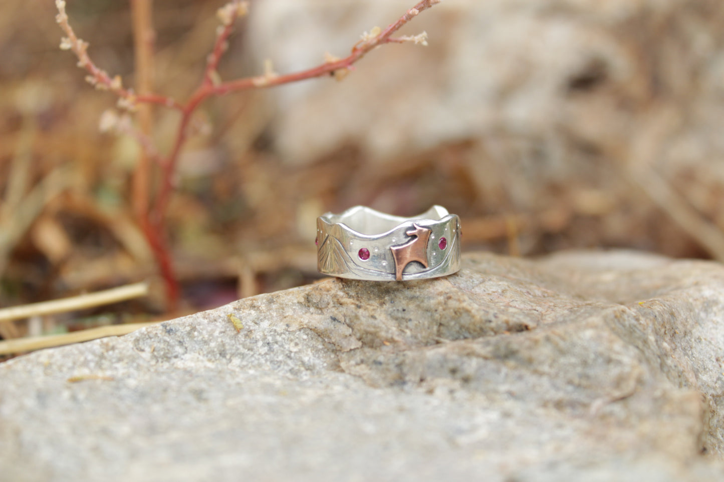 Anillo plata 950 cabras del Valle de Elqui