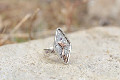 Anillo Aves Bajo las Estrellas en Plata 950 con Circones | Forjadas