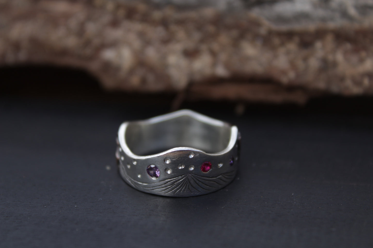 Anillo Tococo en Plata 950 con Circones | Joyería Artesanal Forjadas