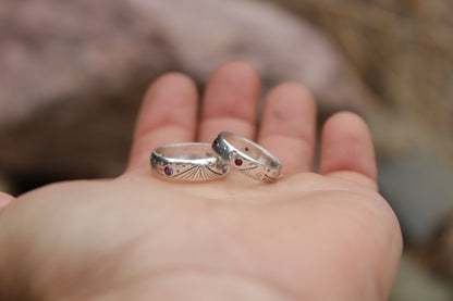 Anillos de Plata 950 y circones. Cordillera y noches estrelladas