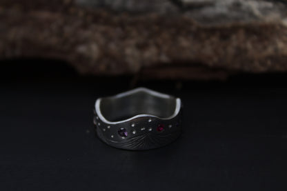 Anillo Tococo en Plata 950 con Circones | Joyería Artesanal Forjadas
