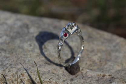 Anillo de plata 950 cordillera y circones
