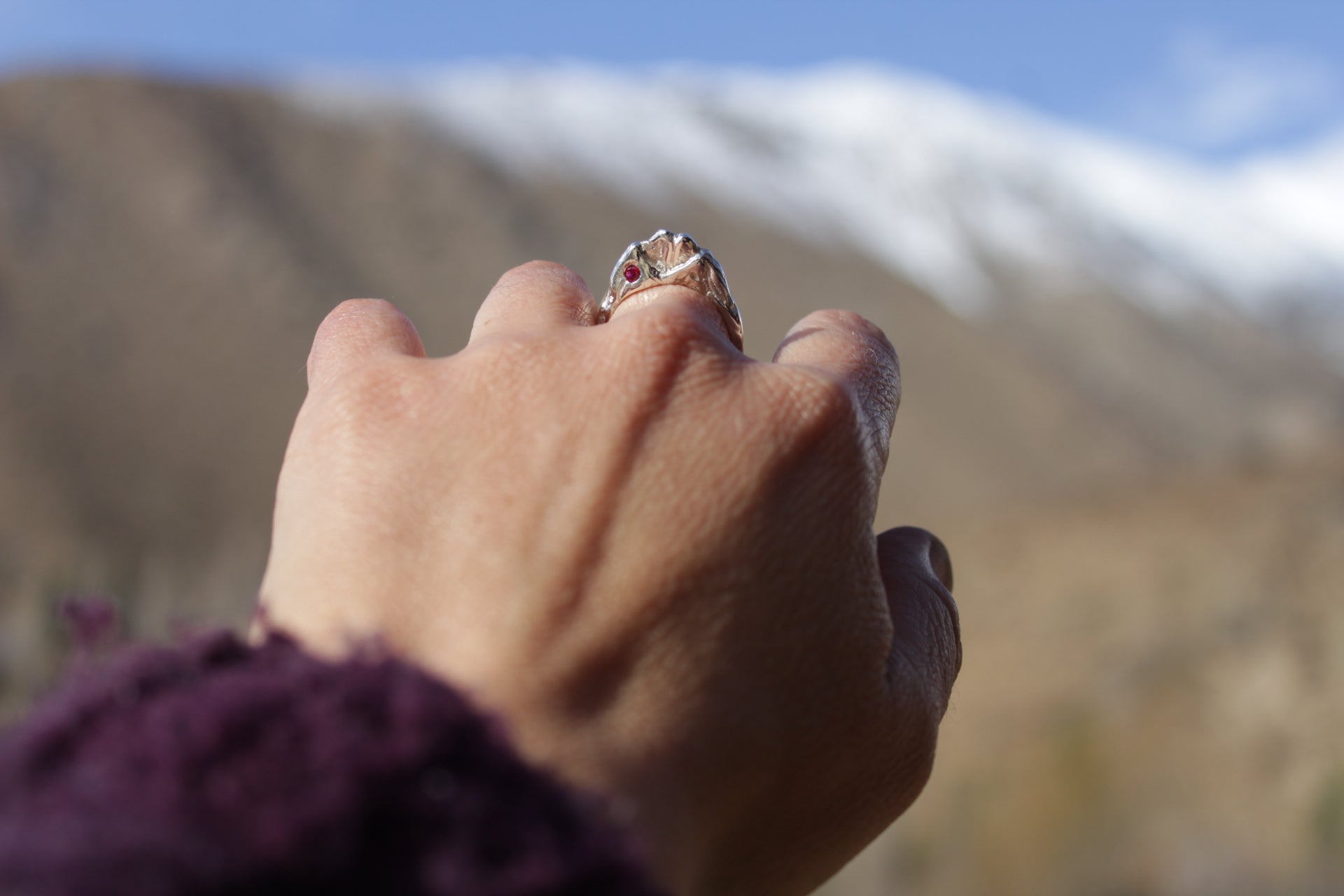 Anillo de plata 950 cordillera