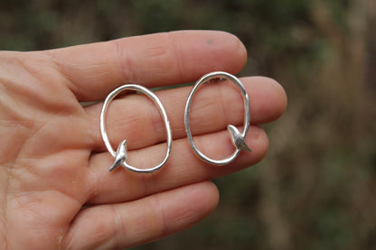 Aros de plata 950 Ave sobre Rama inspirados en la naturaleza del Valle de Elqui