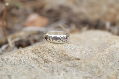 Anillos de Plata 950 y circones. Cordillera y noches estrelladas