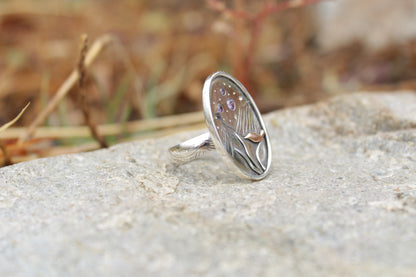 Anillo Aves Bajo las Estrellas en Plata 950 con Circones | Forjadas