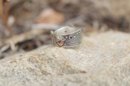 Anillo Tococo en Plata 950 con Circones | Joyería Artesanal Forjadas